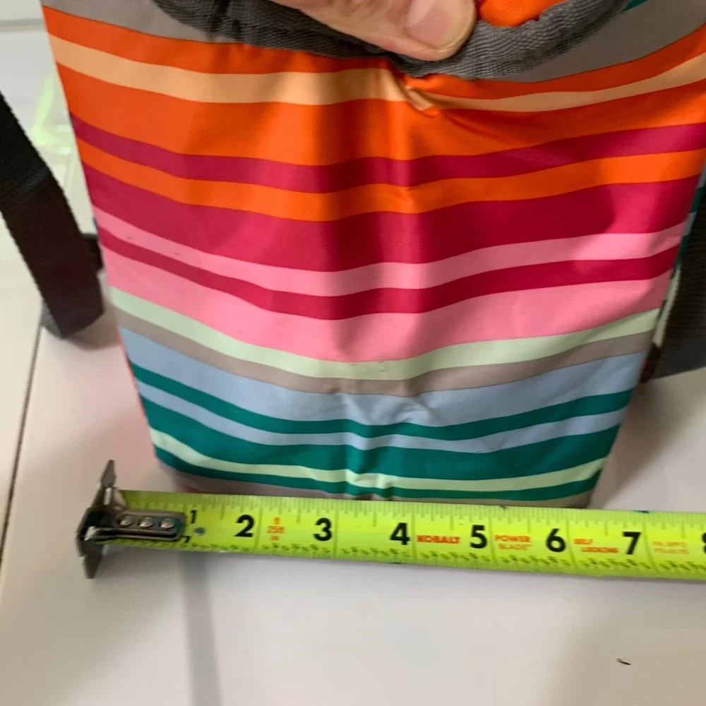 Thirty-One Thermal Tote OS Multi-Color Striped Insulated Lunch Bag Work Lunch